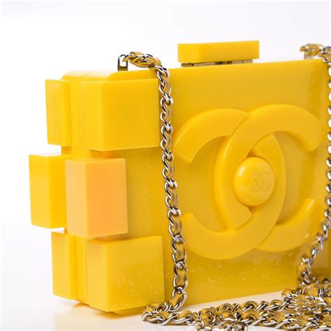 chanel boy brick clutch price|CHANEL Plexiglass Boy Brick Lego Clutch Yellow .